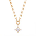 Titanium Steel Gold Diamond-Inlaid Necklace | Multi-Style Chain – Herringbone, Snake, Ball Chain