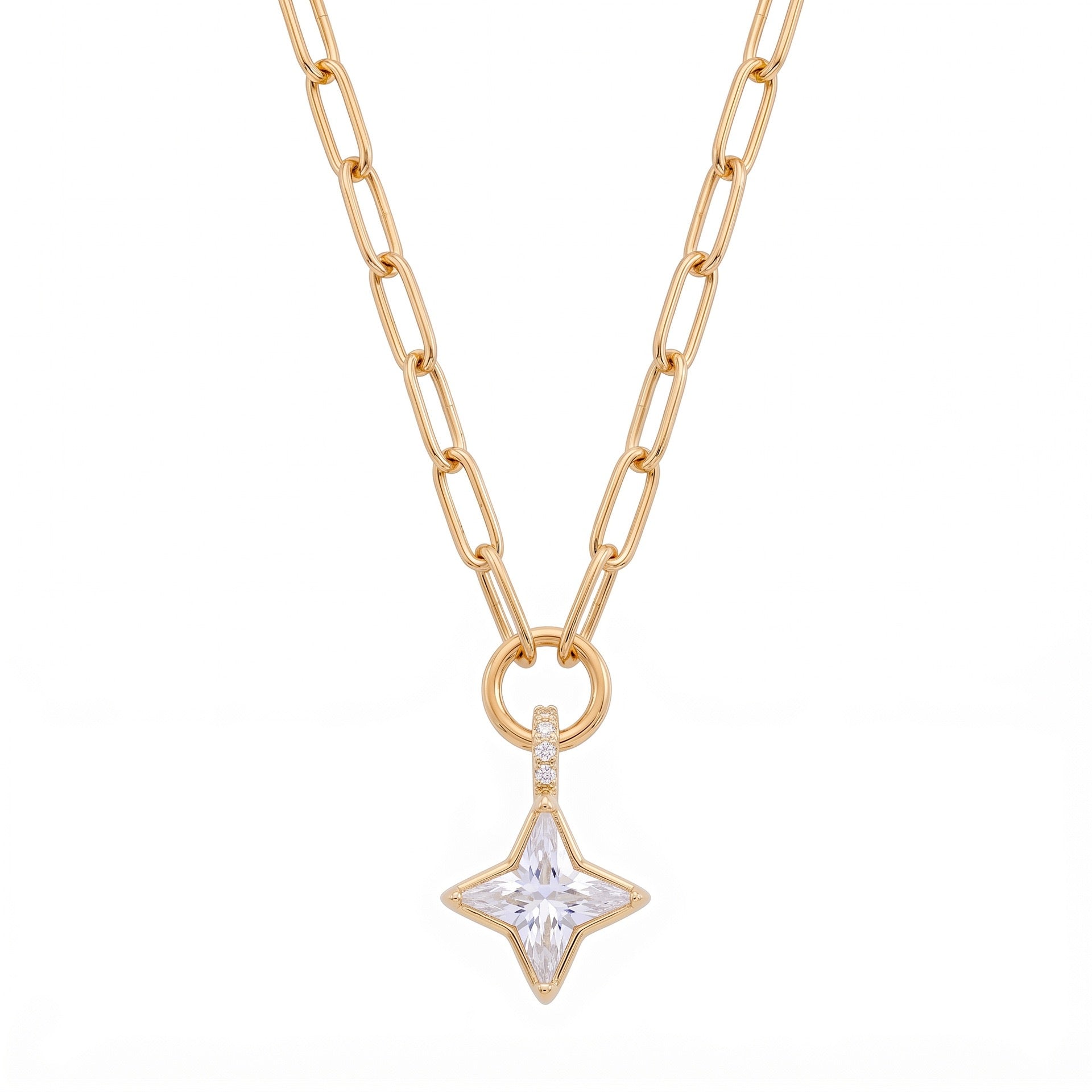Titanium Steel Gold Diamond-Inlaid Necklace | Multi-Style Chain – Herringbone, Snake, Ball Chain
