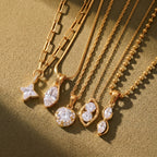 Titanium Steel Gold Diamond-Inlaid Necklace | Multi-Style Chain – Herringbone, Snake, Ball Chain - UMI