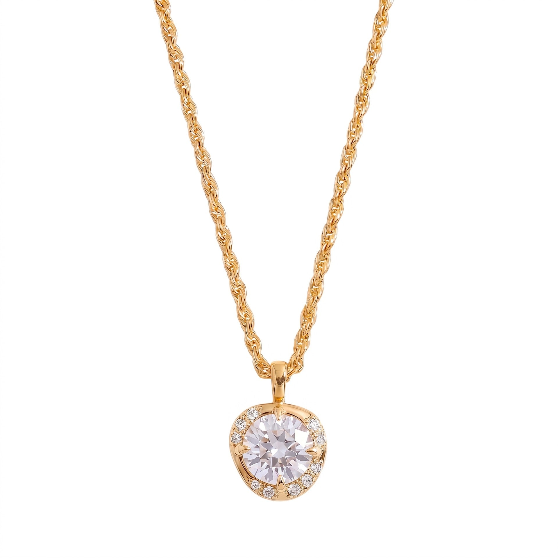 Titanium Steel Gold Diamond-Inlaid Necklace | Multi-Style Chain – Herringbone, Snake, Ball Chain