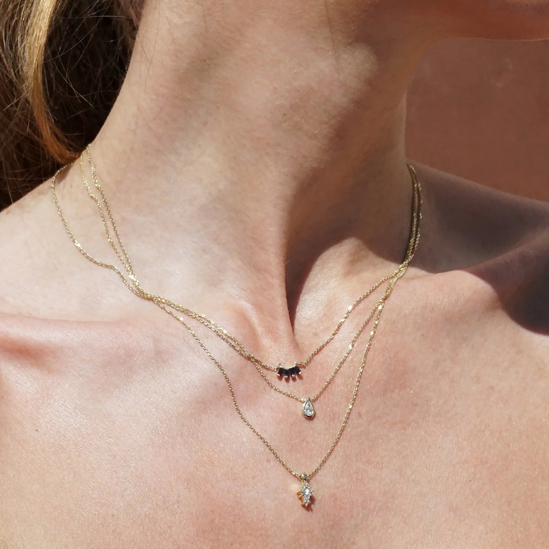 European Luxury Versatile Multi-Style White Diamond Necklace | Half Moon, Square Clasp, Marquise & Fan Shape