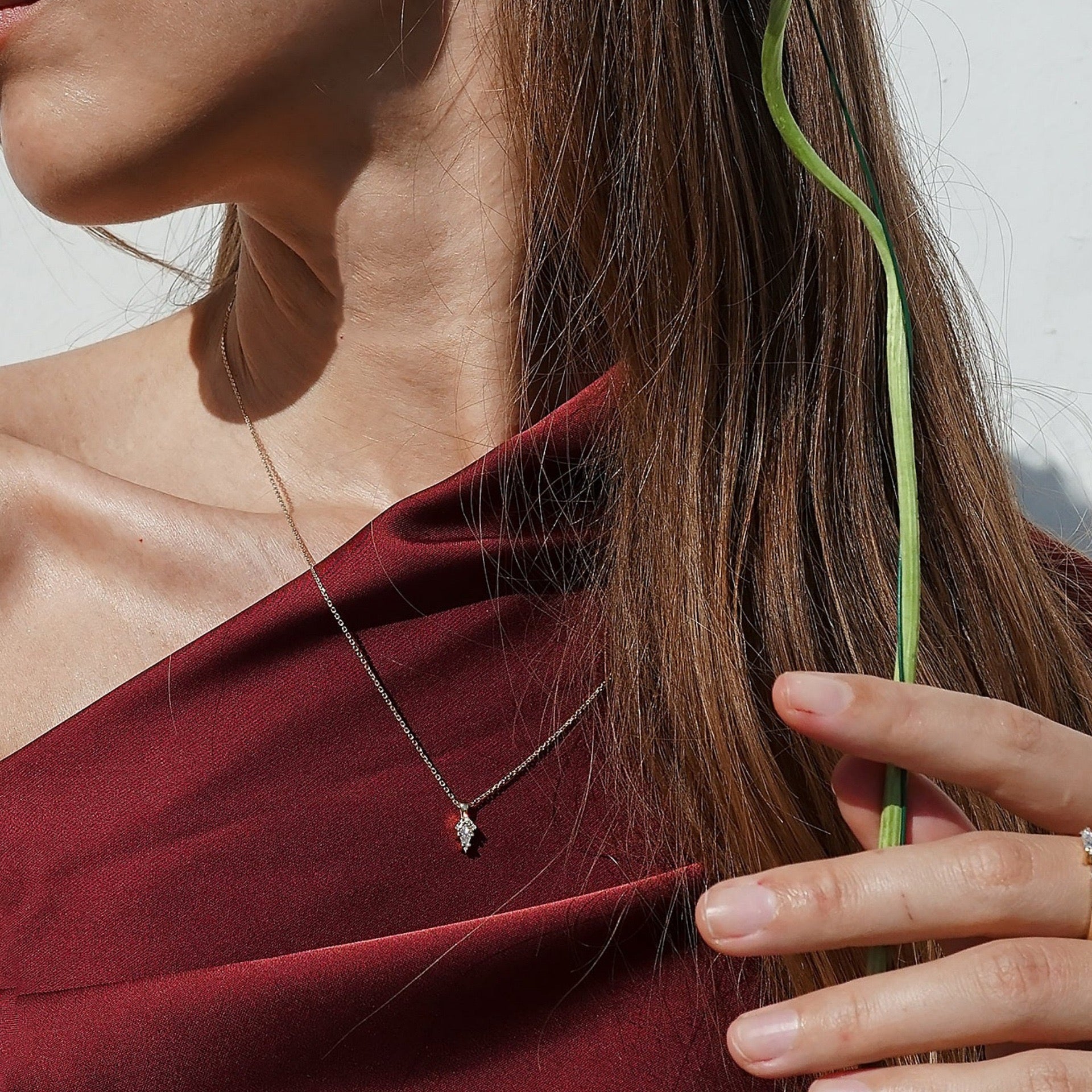 European Luxury Versatile Multi-Style White Diamond Necklace | Half Moon, Square Clasp, Marquise & Fan Shape