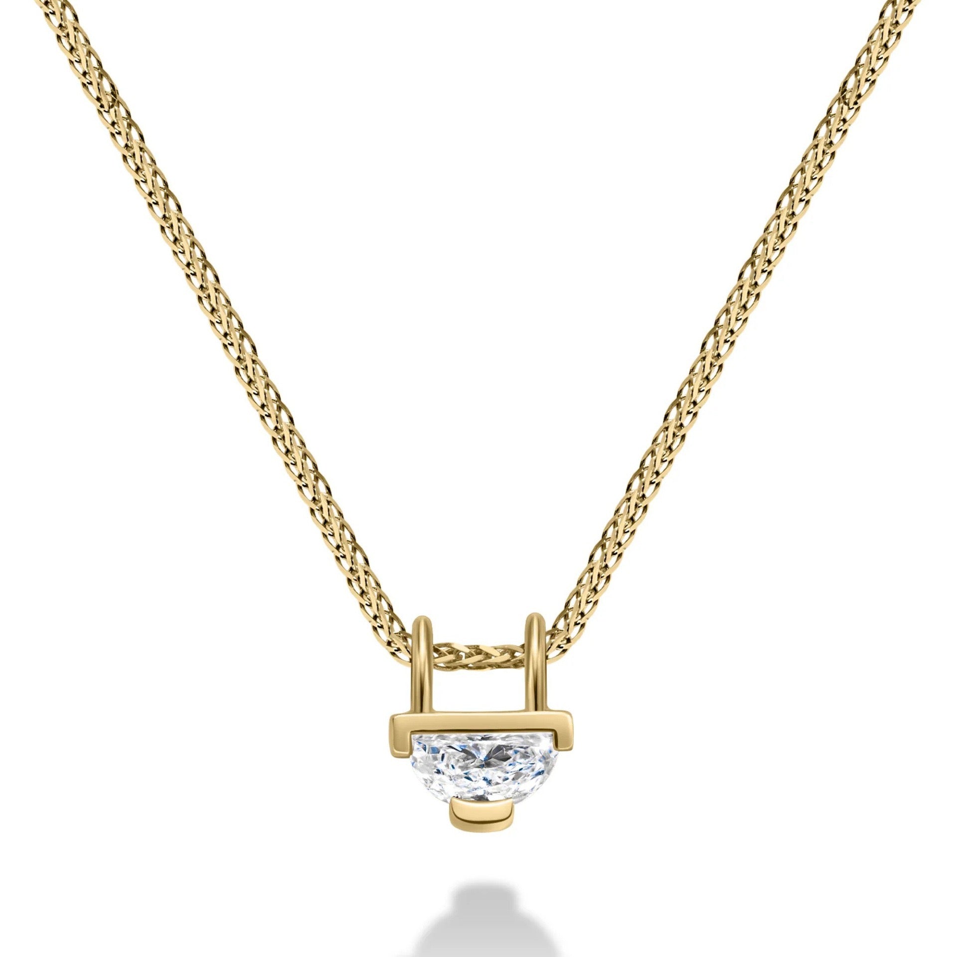 European Luxury Versatile Multi-Style White Diamond Necklace | Half Moon, Square Clasp, Marquise & Fan Shape
