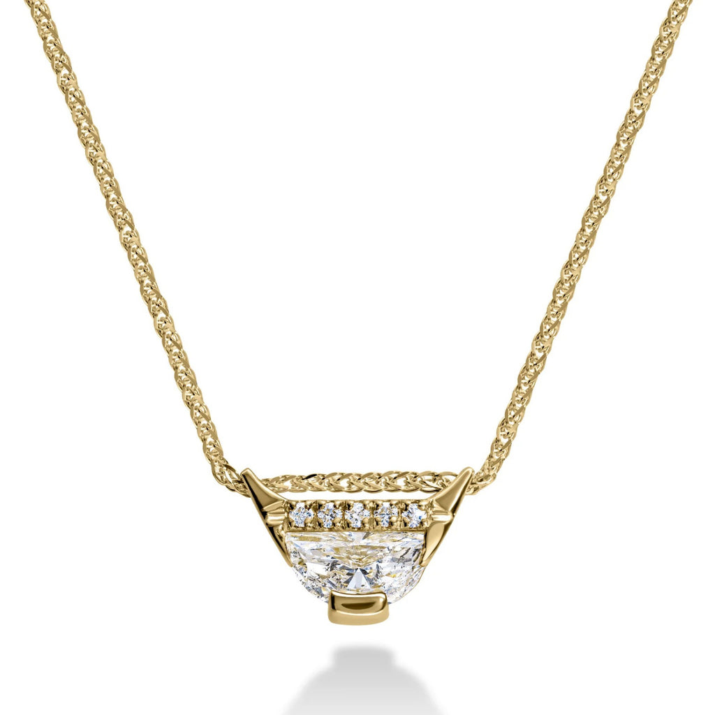 European Luxury Versatile Multi-Style White Diamond Necklace | Half Moon, Square Clasp, Marquise & Fan Shape