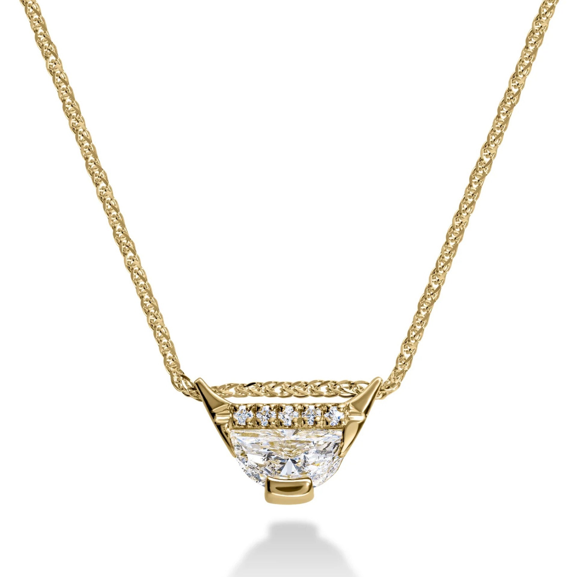 European Luxury Versatile Multi-Style White Diamond Necklace | Half Moon, Square Clasp, Marquise & Fan Shape