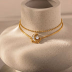 Luxury Layered Crescent & Heart Pendant Necklace | Ball Chain & Snake Chain – Multi-Style Everyday Wear - UMI
