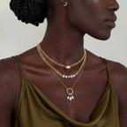 Creative Triple Layer Diamond Necklace | Stackable Linear Collarbone Chain - UMI