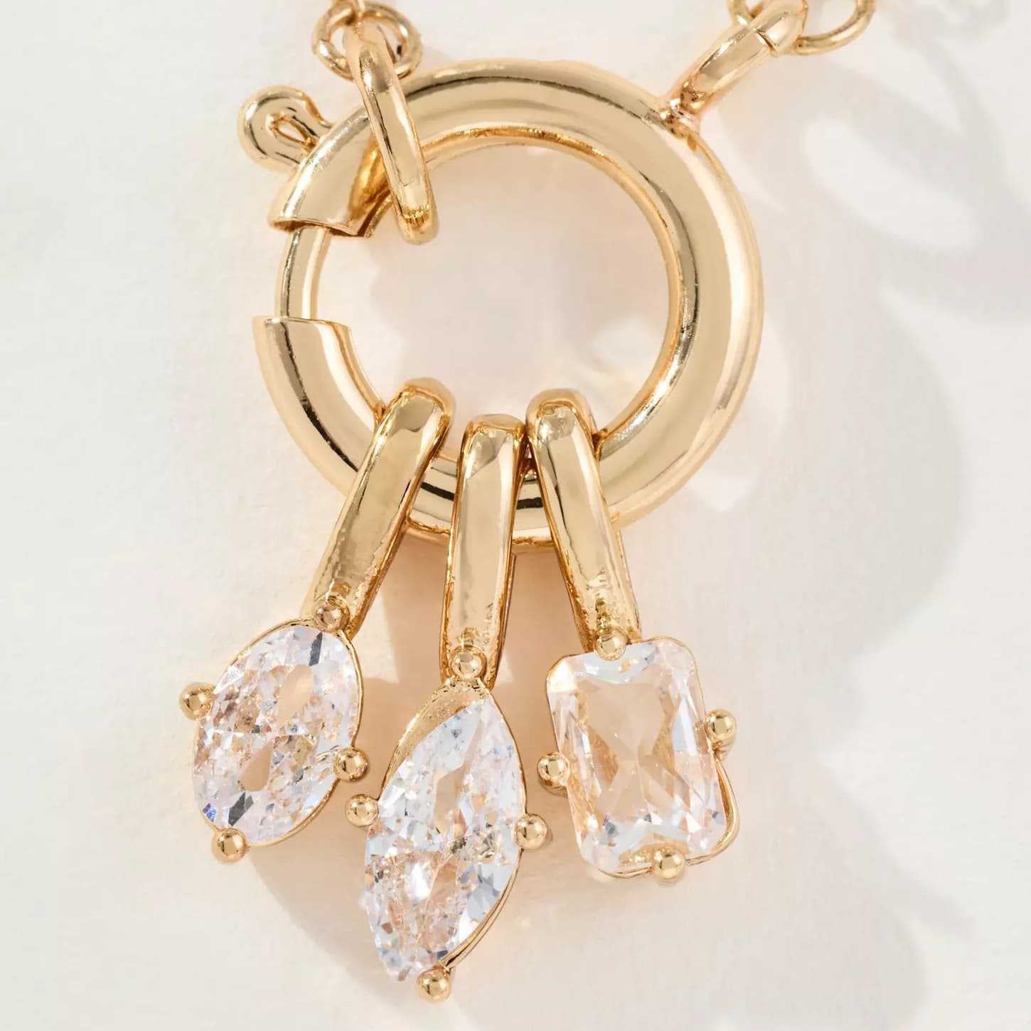 Creative Triple Layer Diamond Necklace | Stackable Linear Collarbone Chain