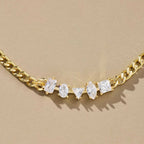 Creative Triple Layer Diamond Necklace | Stackable Linear Collarbone Chain - UMI