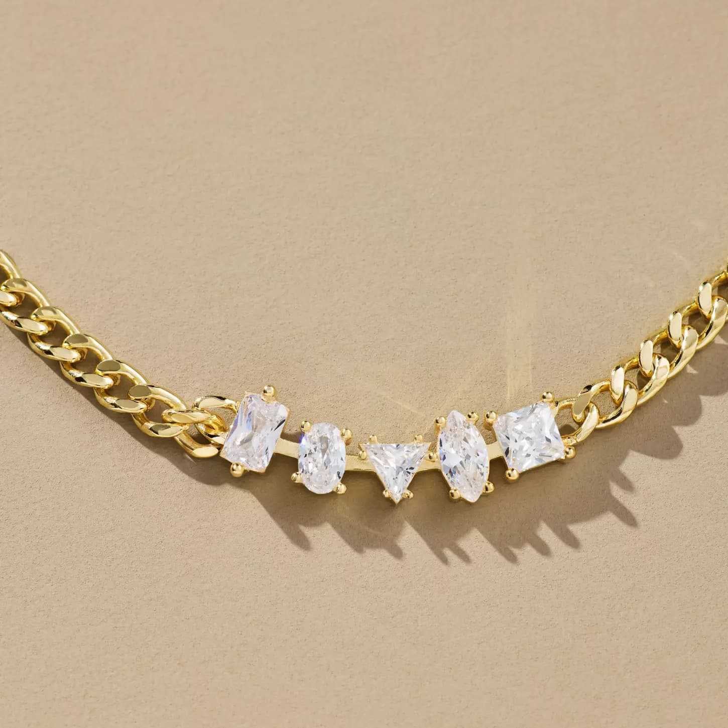 Creative Triple Layer Diamond Necklace | Stackable Linear Collarbone Chain
