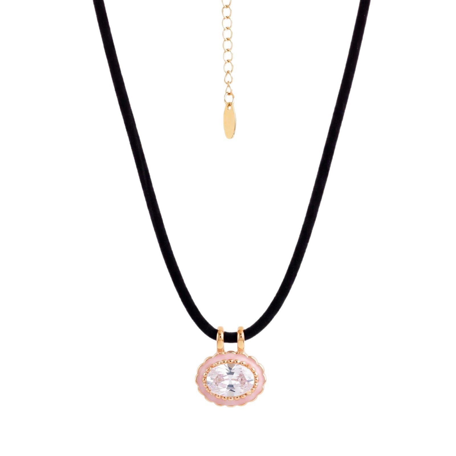 Bohemian Oval Zircon Colourful Rope Chain DIY Pendant Necklace | Tarnish-Resistant