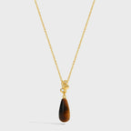 Bestselling Tiger's Eye Stone Necklace | Minimalist Versatile Collarbone Chain | Tarnish-Resistant - UMI