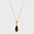 Bestselling Tiger's Eye Stone Necklace | Minimalist Versatile Collarbone Chain | Tarnish-Resistant