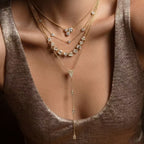 Luxury Full Gold Diamond Necklace | Dot Pavé, Bubble & Tassel Multi-Style Versatile - UMI