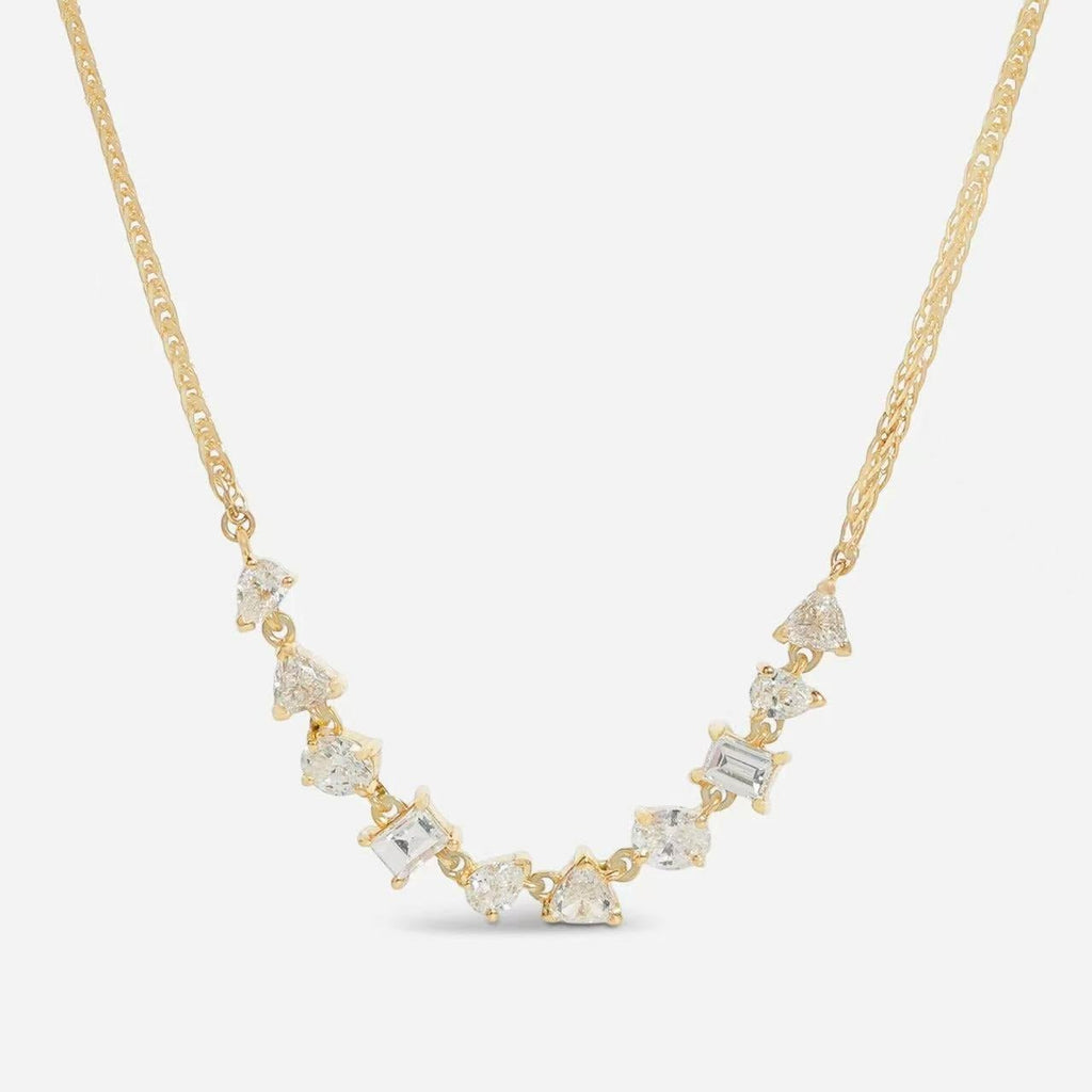 Luxury Full Gold Diamond Necklace | Dot Pavé, Bubble & Tassel Multi-Style Versatile - UMI