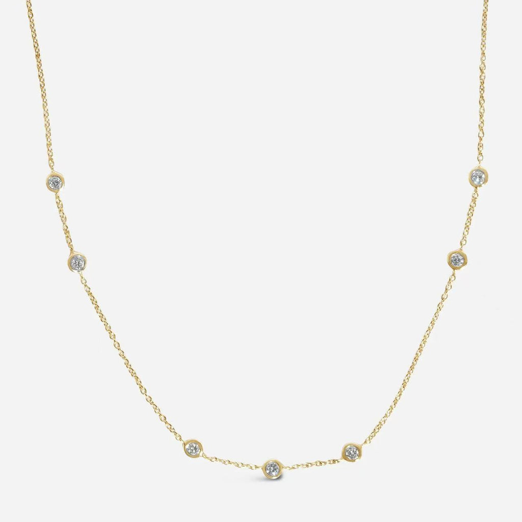 Luxury Full Gold Diamond Necklace | Dot Pavé, Bubble & Tassel Multi-Style Versatile