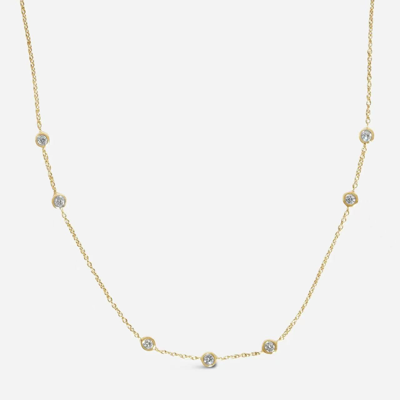 Luxury Full Gold Diamond Necklace | Dot Pavé, Bubble & Tassel Multi-Style Versatile
