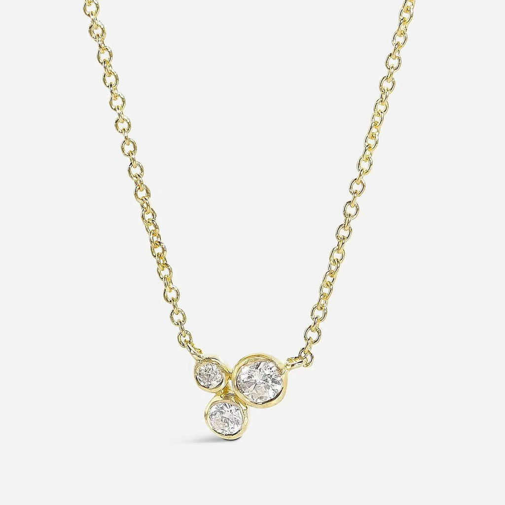Luxury Full Gold Diamond Necklace | Dot Pavé, Bubble & Tassel Multi-Style Versatile