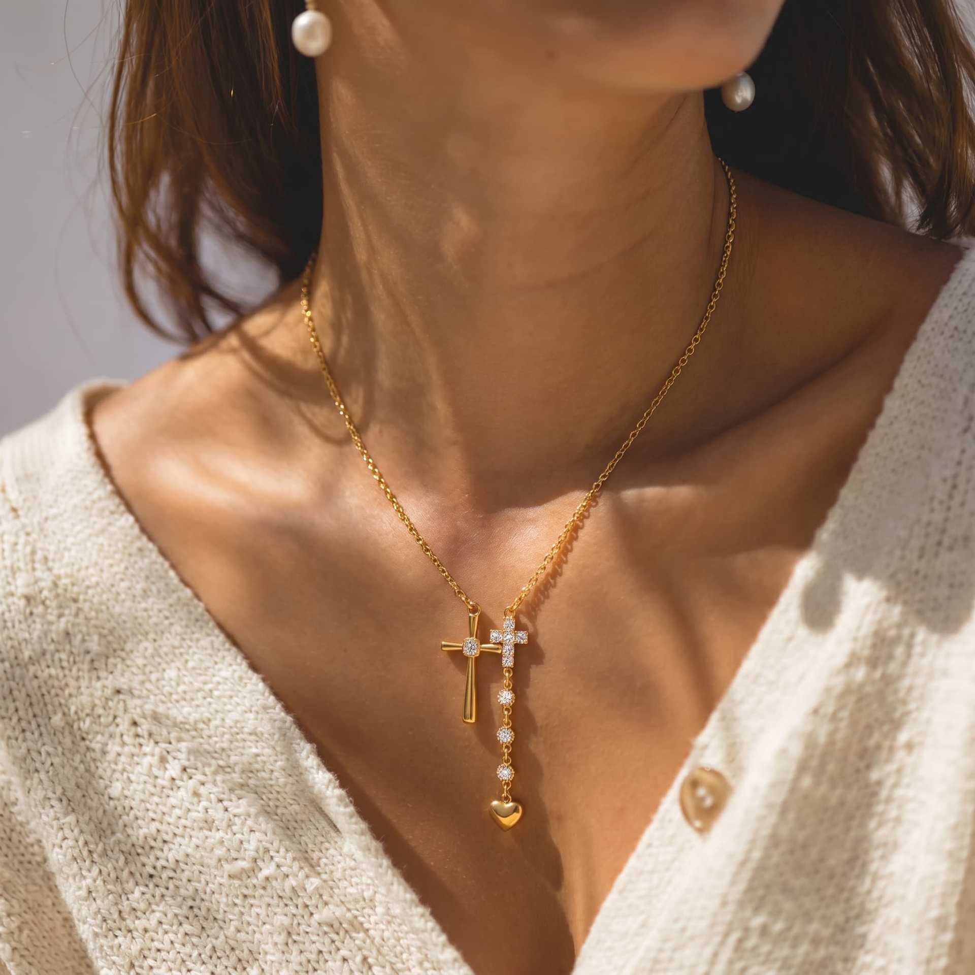 Cross, Star & Moon, Butterfly & Star of David Diamond Necklace | Multi-Style Versatile