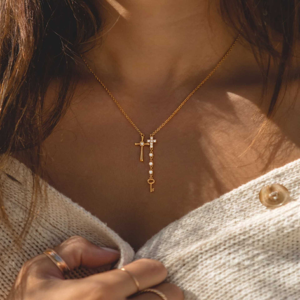 Cross, Star & Moon, Butterfly & Star of David Diamond Necklace | Multi-Style Versatile