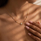Bestselling Sunflower Diamond Pendant Gold Necklace | Minimalist Versatile Collarbone Chain - UMI