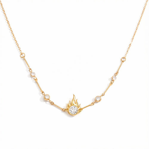 Bestselling Sunflower Diamond Pendant Gold Necklace | Minimalist Versatile Collarbone Chain
