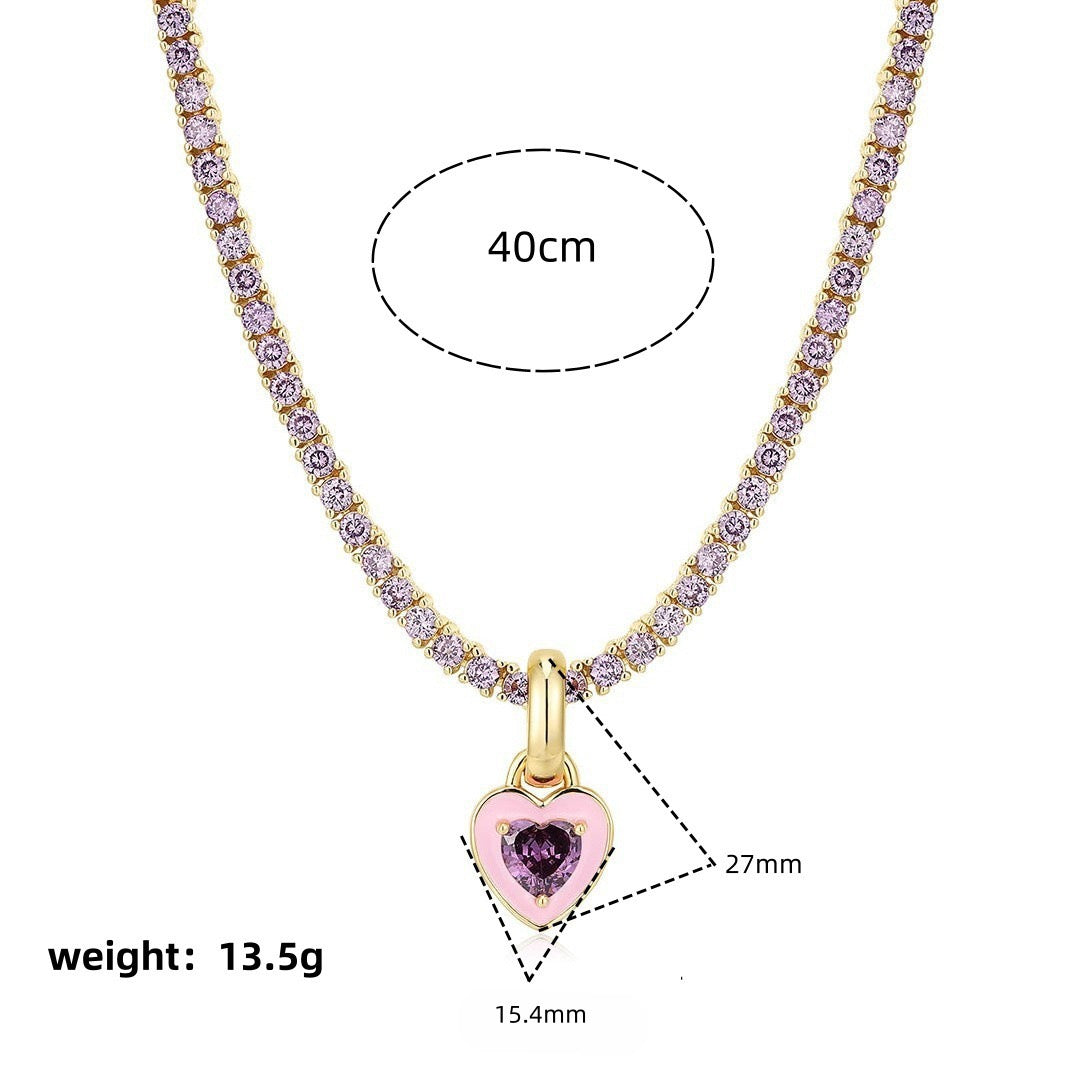 Tennis Chain Colourful Zircon Necklace | Emerald Zircon Choker | Luxury Tarnish-Resistant