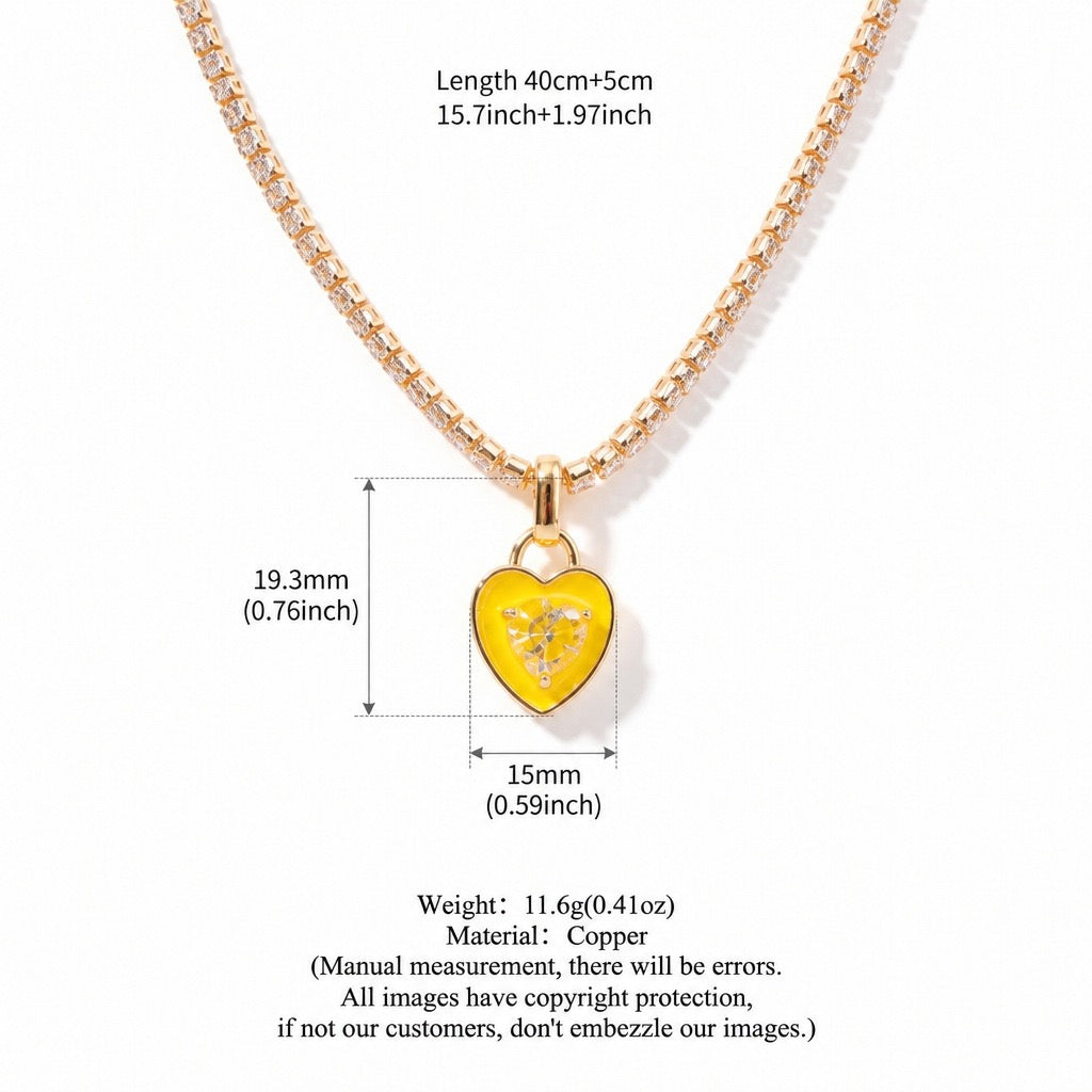 Tennis Chain Colourful Zircon Necklace | Emerald Zircon Choker | Luxury Tarnish-Resistant