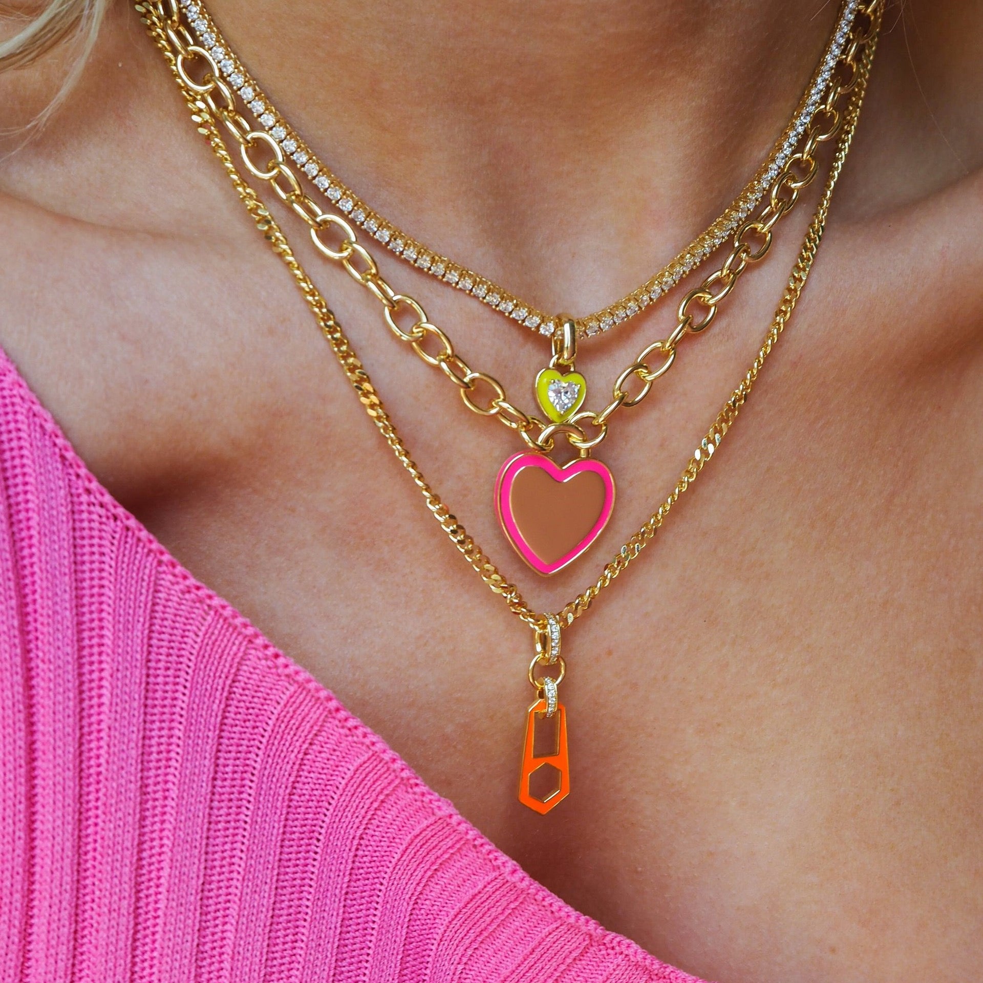 Tennis Chain Colourful Zircon Necklace | Emerald Zircon Choker | Luxury Tarnish-Resistant