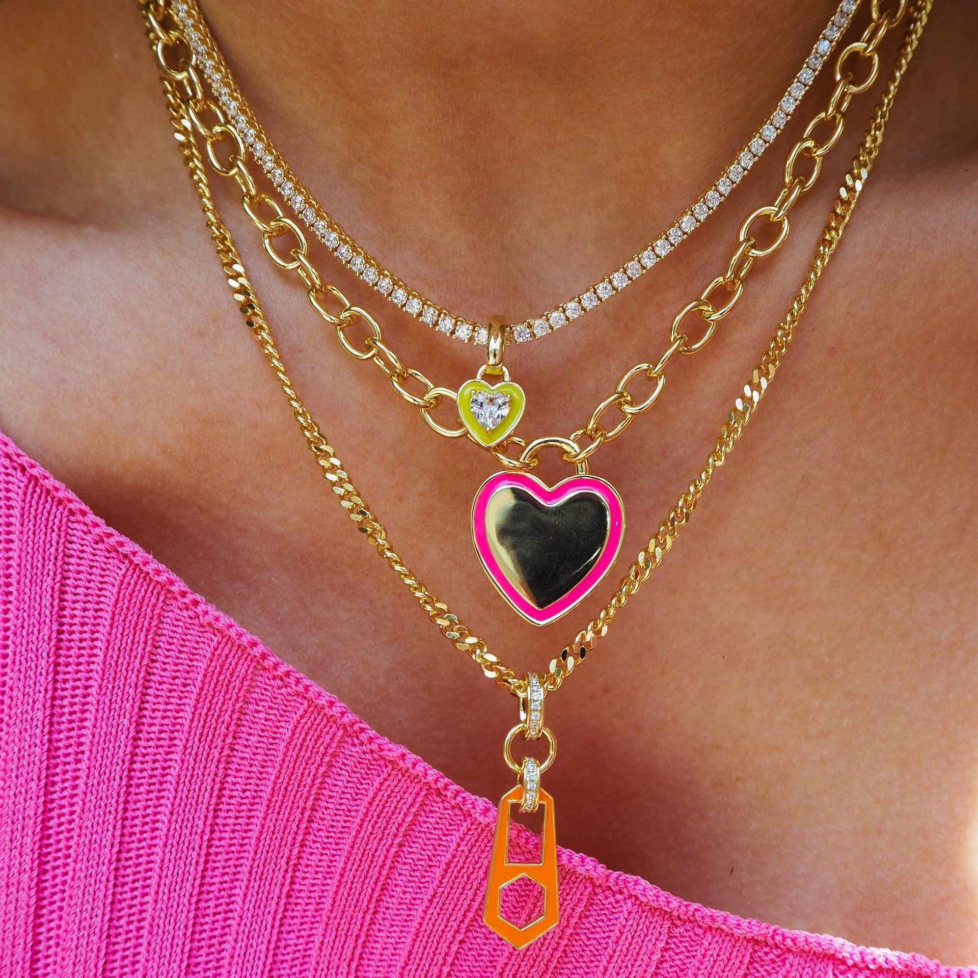 Tennis Chain Colourful Zircon Necklace | Emerald Zircon Choker | Luxury Tarnish-Resistant