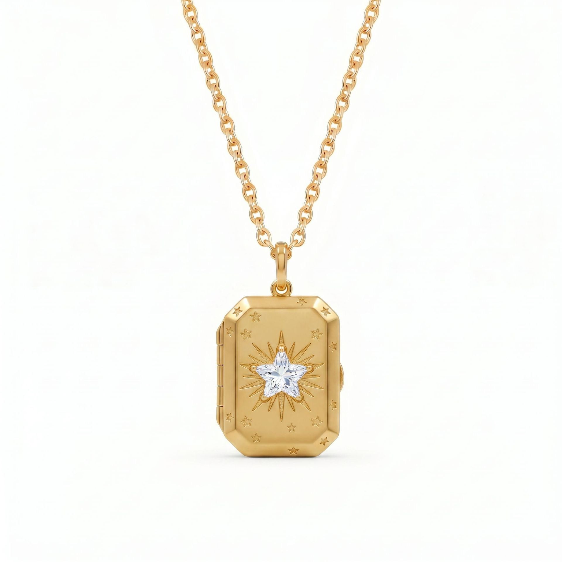 Vintage Gold Photo Locket Necklace | Heart, Teardrop & Rectangle Multi-Style