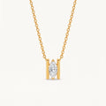 Luxury Minimalist White Diamond Heart & Marquise Necklace | 18K Gold Plated | Everyday Versatile