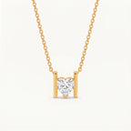 Luxury Minimalist White Diamond Heart & Marquise Necklace | 18K Gold Plated | Everyday Versatile - UMI