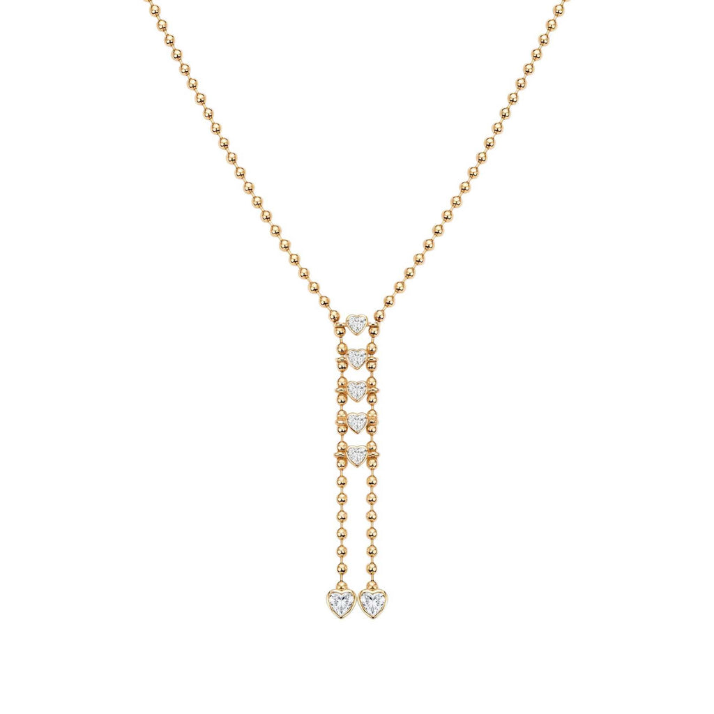 Luxury Titanium Steel Gold Bead Necklace | Y-Chain, Tassel, Pearl & Diamond | Everyday Versatile Gift