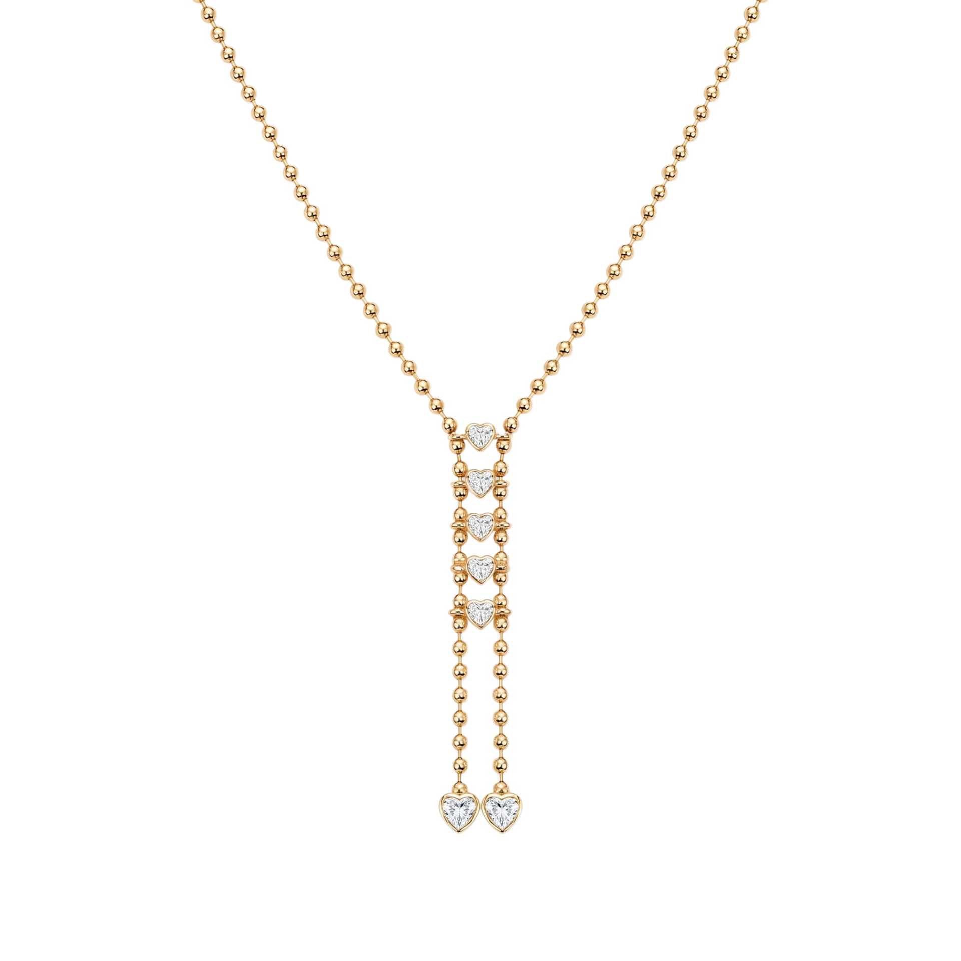 Luxury Titanium Steel Gold Bead Necklace | Y-Chain, Tassel, Pearl & Diamond | Everyday Versatile Gift