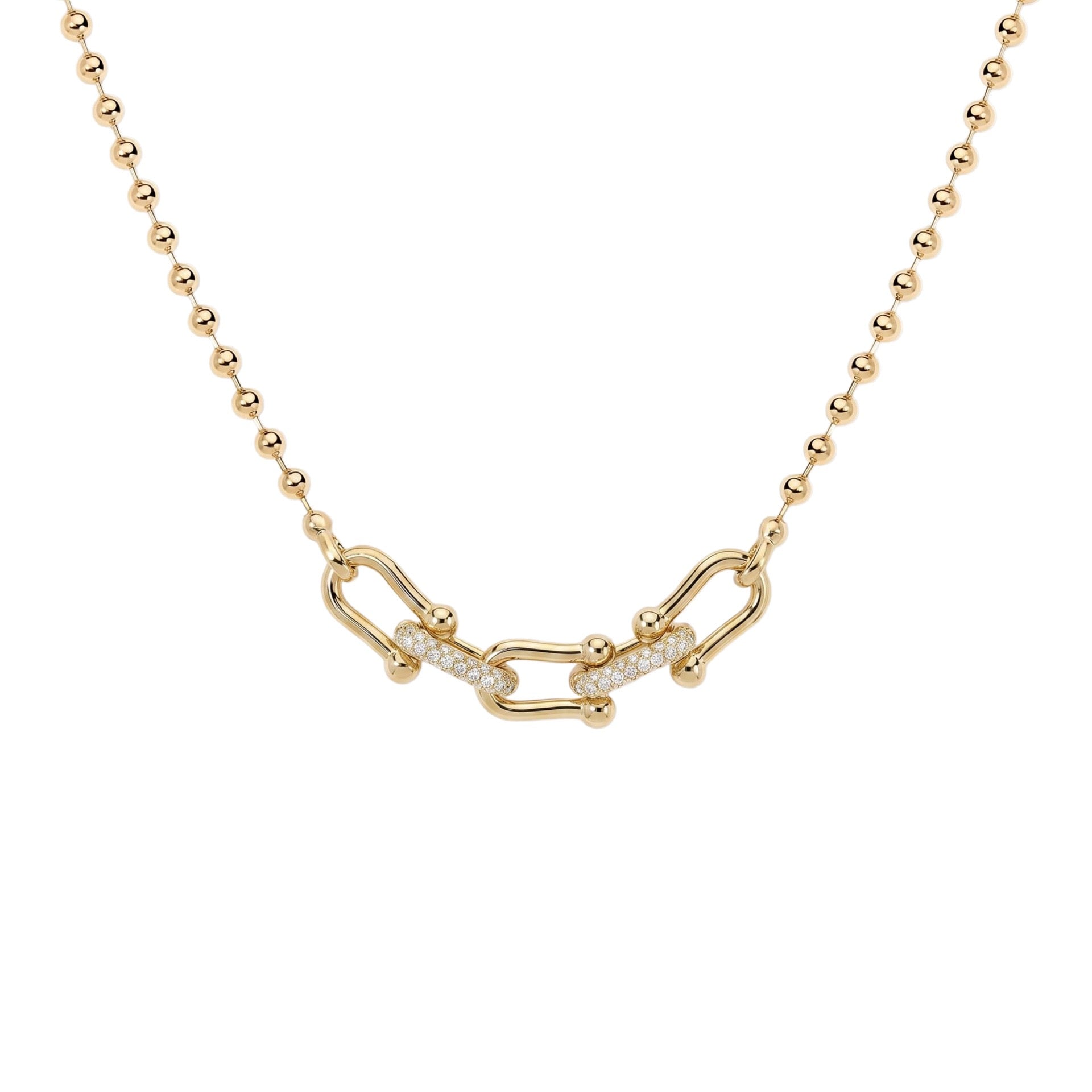Luxury Titanium Steel Gold Bead Necklace | Y-Chain, Tassel, Pearl & Diamond | Everyday Versatile Gift