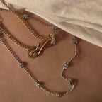 Vintage Snake Pendant Necklace | Zircon-Set Serpent Long Sweater Chain | Delicate Versatile - UMI