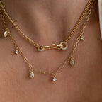 Vintage Snake Pendant Necklace | Zircon-Set Serpent Long Sweater Chain | Delicate Versatile - UMI