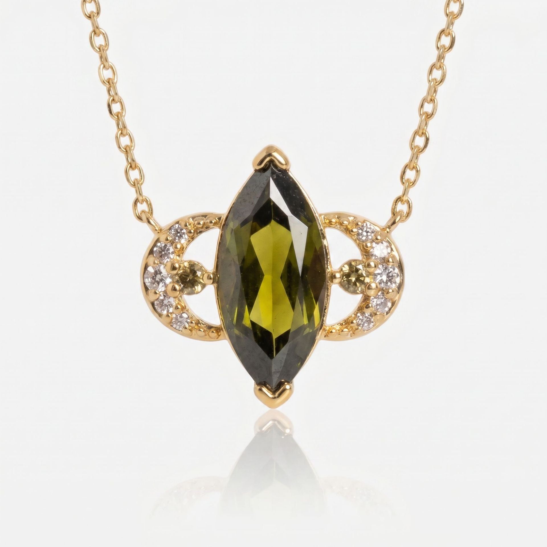 French Star & Moon Necklace | White Shell, Eight-Pointed Star, Olive Zircon & Evil Eye Multi-Style