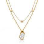 Luxury Layered Diamond Necklace | Bow, Multi-Diamond Teardrop & Oval Multi-Cut | Everyday Versatile - UMI