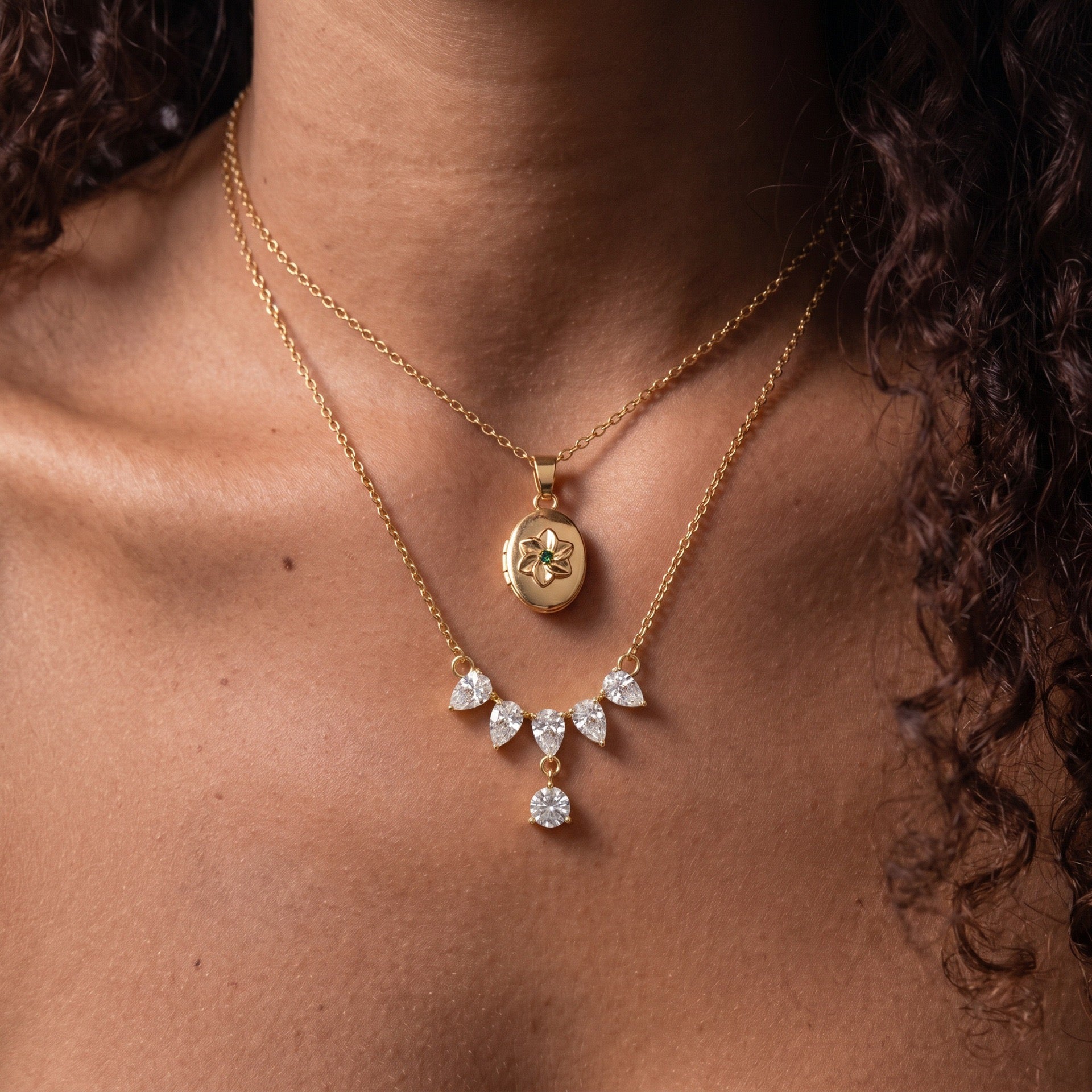 Luxury Multi-Layer Necklace | Baroque Pearl, Floral Bouquet & Heart Zircon | Everyday Versatile