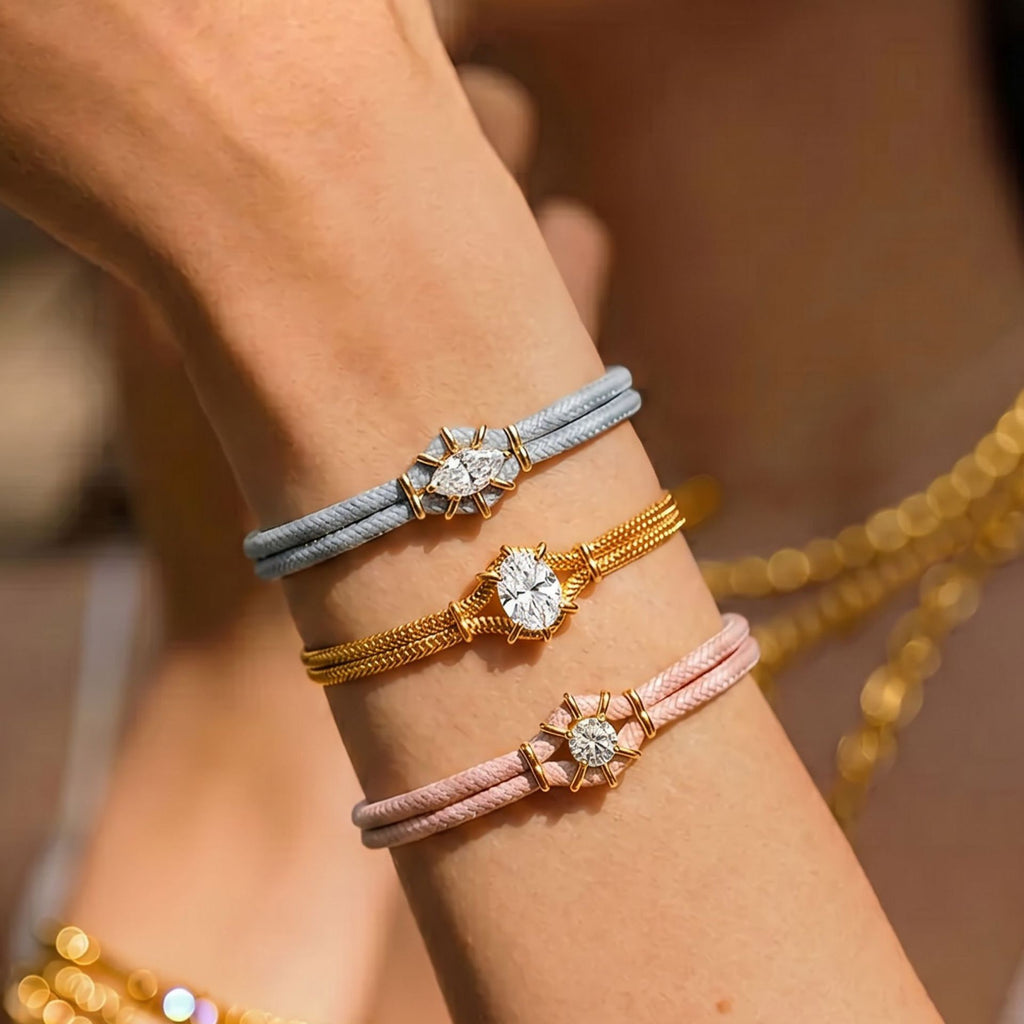Macaron Colourful Braided Bracelet | Multi-Cut Zircon, Adjustable Clasp & Double Snake Chain | Minimalist Chic