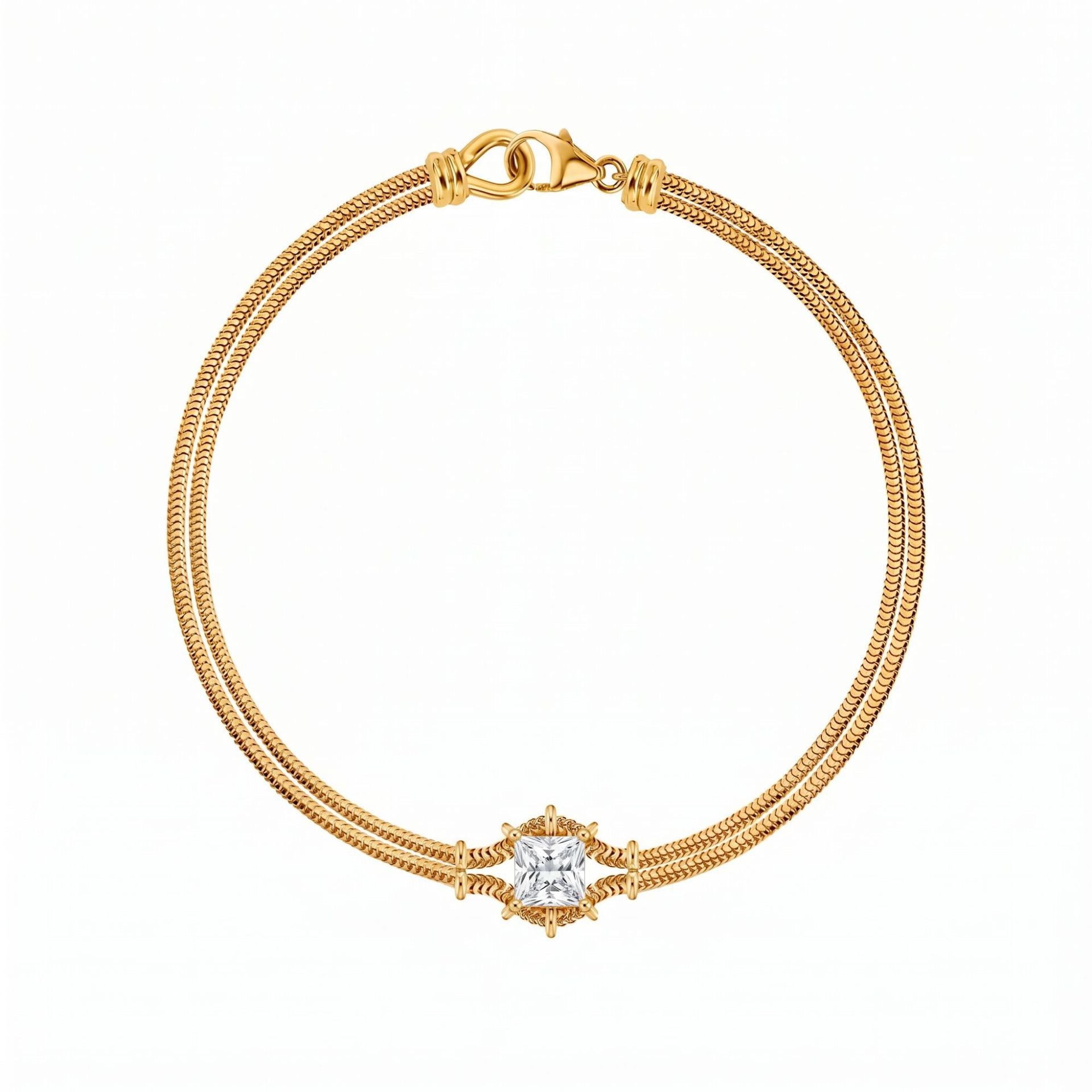Macaron Colourful Braided Bracelet | Multi-Cut Zircon, Adjustable Clasp & Double Snake Chain | Minimalist Chic
