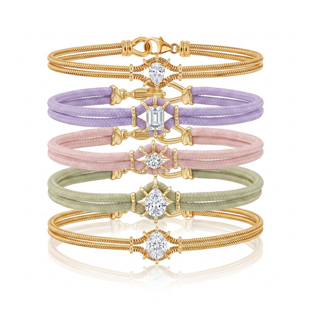 Macaron Colourful Braided Bracelet | Multi-Cut Zircon, Adjustable Clasp & Double Snake Chain | Minimalist Chic