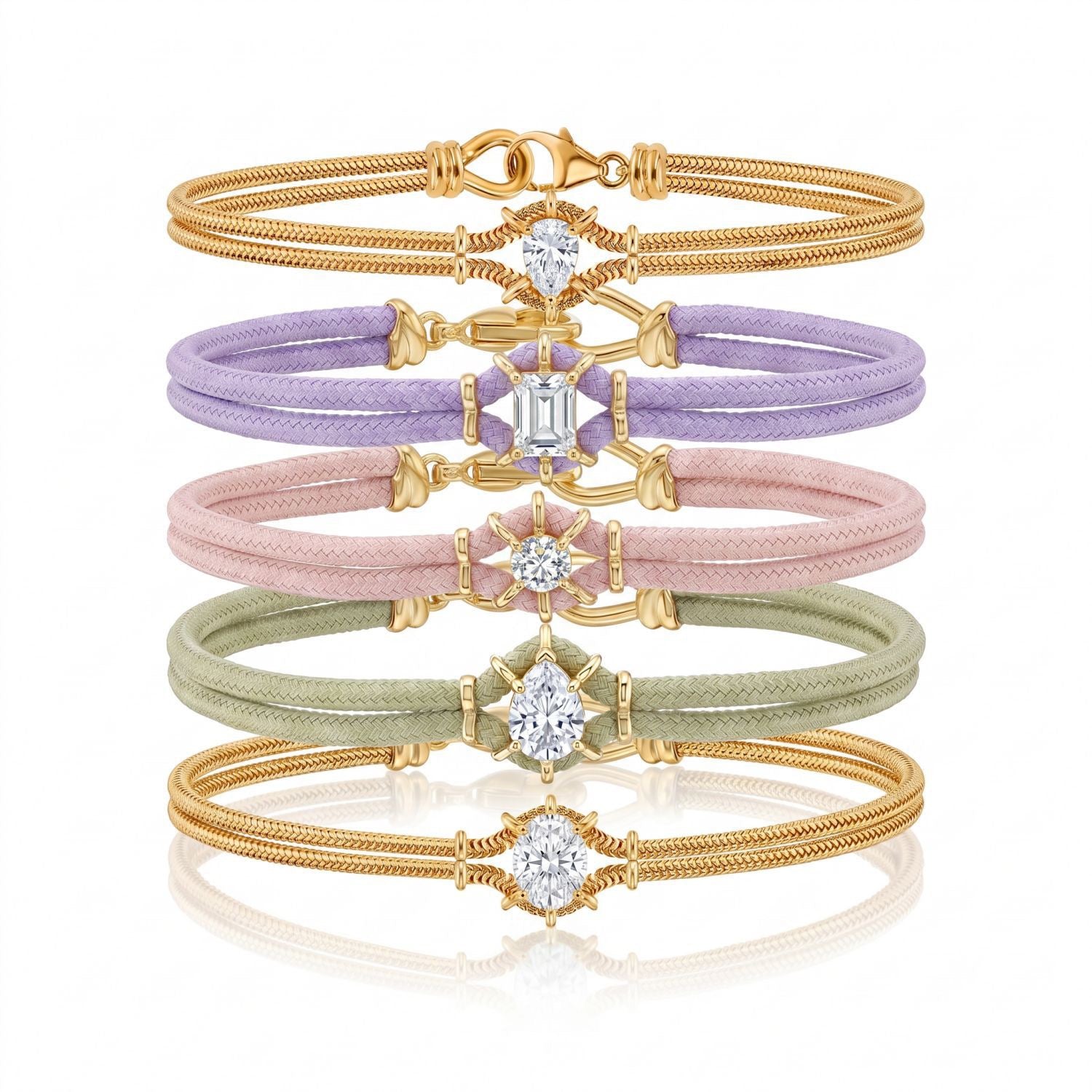 Macaron Colourful Braided Bracelet | Multi-Cut Zircon, Adjustable Clasp & Double Snake Chain | Minimalist Chic