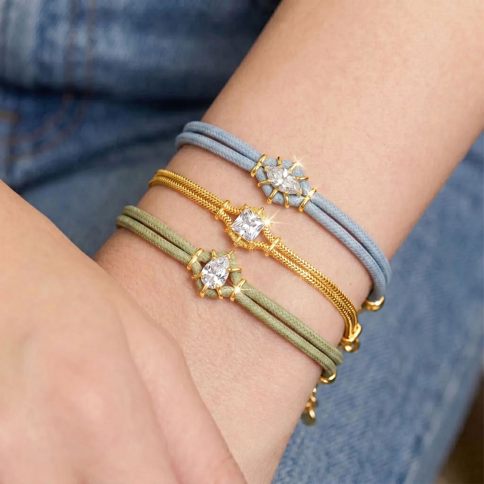 Macaron Colourful Braided Bracelet | Multi-Cut Zircon, Adjustable Clasp & Double Snake Chain | Minimalist Chic