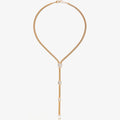 Luxury Titanium Steel Snake Bone Y-Chain Long Necklace with Geometric Pendant