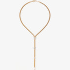 Luxury Titanium Steel Snake Bone Y-Chain Long Necklace with Geometric Pendant - UMI
