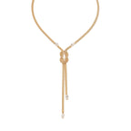 Luxury Titanium Steel Snake Bone Y-Chain Long Necklace with Geometric Pendant - UMI