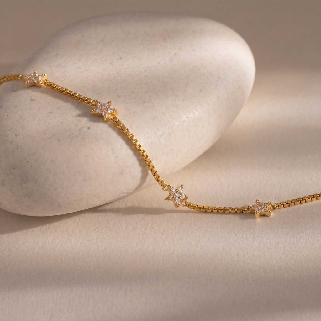 Bestselling Titanium Steel 18K Gold Bracelet | Teardrop & Marquise Zirconia Snake Bone Chain